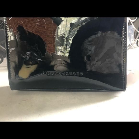 Marc Jacobs Black Shiny Evening Bag Clutch NWT - Picture 3 of 5
